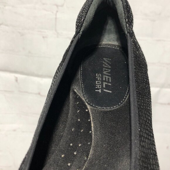 VANELi SPORT WOMEN'S SUEDE SHIMMERY BLACK PATTERN SLIP ON SHOES COMFORT SIZE 7.5 - Picture 10 of 13